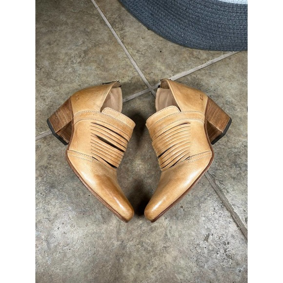 Bed Stu Tan Ankle Boots with Distressed Leather - Picture 5 of 9